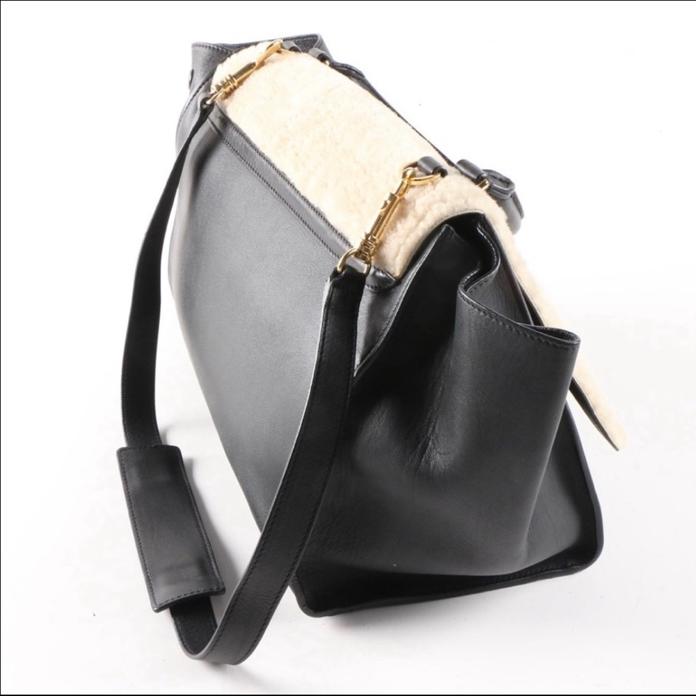 Céline Shearling Trapeze Bag RARE - Picture 4 of 9
